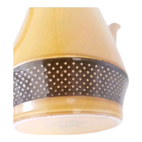 Vintage Harmony House Sears Iron Stone Yellow Gold Coffee Tea Pot with Lid 4267 - Picture 7 of 8